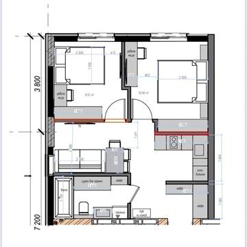 Без внеску, коедит, розтермінування 1 к.кв. (42,55 м2)без комісії ЖК Плаза Квартал