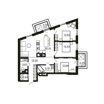 Продаж 3к Квартира Очеретяна вулиця ЖК Etalon Verde