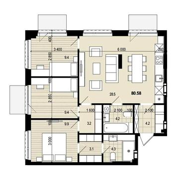 Продаж 3к Квартира Миру проспект ЖК Олимпийский White