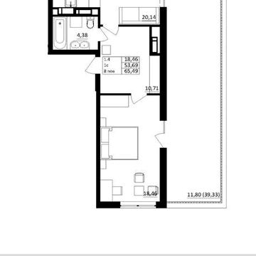 Продаж квартири з терасою 65,49м² ЖК ОБУХІВСЬКИЙ КЛЮЧ