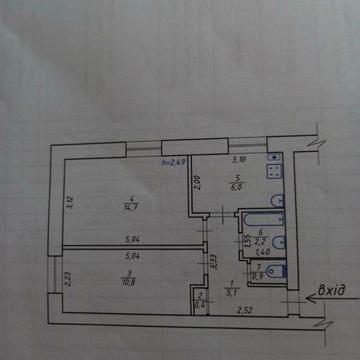 Двокімнатна вул Батуринська( навпроти Сінного Ринку 47 2 кімнати 40 м2