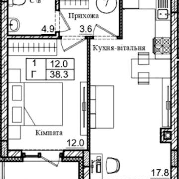Продам готову 1к квартиру 40 м2  ЖК Петрівське містечко 2, ЖК Петрівське містечко 2
