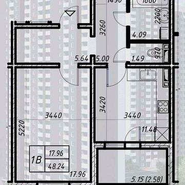 Продаж 1-кімнатної квартири 48.24 м² в ЖК «Деснянський»