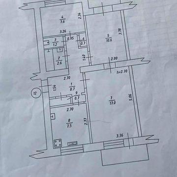 Продам трикімнатну кімнату в центрі міста