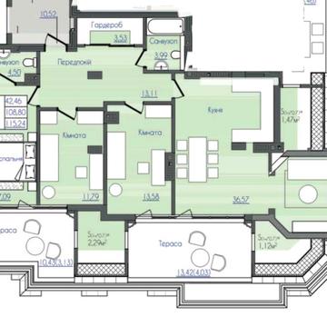 3-комнатная в ЖК Консул, терраса, вид моря, без комиссии ЖК Консул