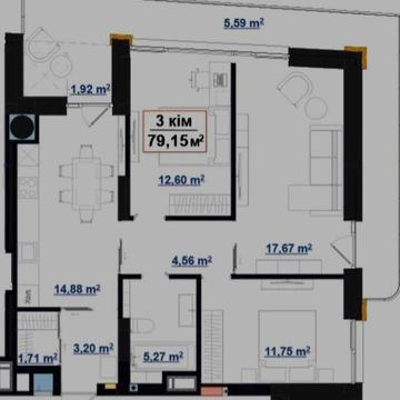 3-кімнатна квартира з видом на парк Шевченка в ЖК Park Avenue ЖК Park Avenue