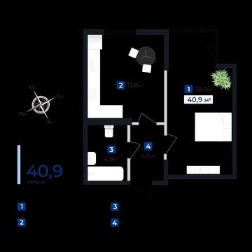 Продається 1 кімнатна квартира у готовому будинку