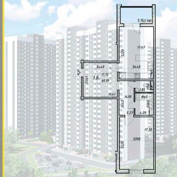 Бомбезна 1-к, 60.99 м², кухня 18 м²! Є-Оселя, Є-ремонт. Без комісії! ЖК Деснянський
