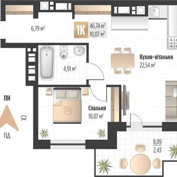 Продаж 1 кім квартири вул. Орлика ЖК Соул Парк ЖК Soul Park