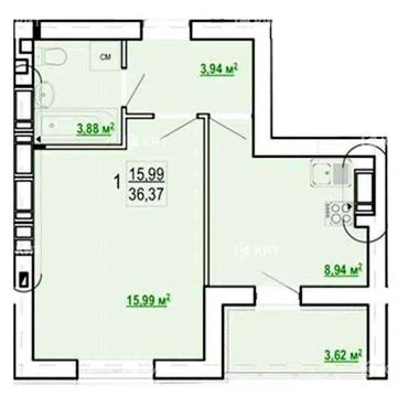 1к. 36м2 Шевченко(Салтовка, ЖК Гидропарк, м. Академика Павлова) 131480