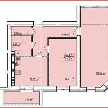 ДОМ СДАН! РЕАЛЬНАЯ! ЖК Левада, Продам 2 комн квартиру 71м2 ЦЕНТР AB ЖК Левада
