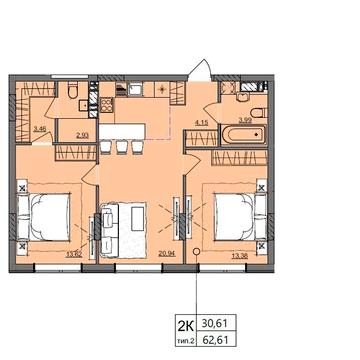 Продам 2 ком квартиру в рассрочку