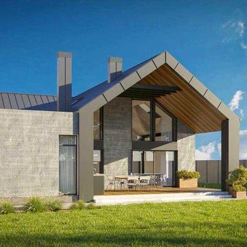 Котедж, Авторський проект просторого будинку, велика ділянка  13 соток