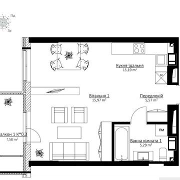 Без комісії! 1 кімн. апартамент С.Бендери 14-Б метро Почайна ЖК Boston Creative House