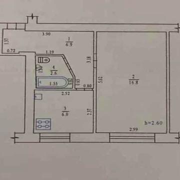 1 кімн.квартира по Соборності, 2 поверх