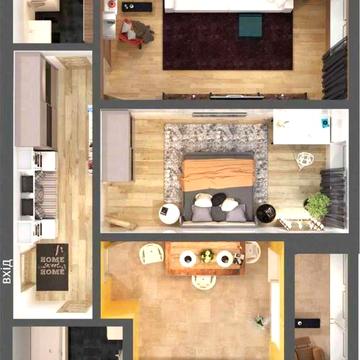 2К ЖК LookyanSky, Поділ, м. Контрактова, 68.7, двостороння, штукатурка ЖК LookyanSky