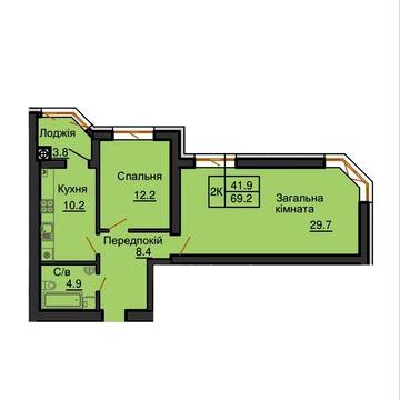 Продаж двокімнатної квартири 69.2 м2 в ЖК Софія Резиденс