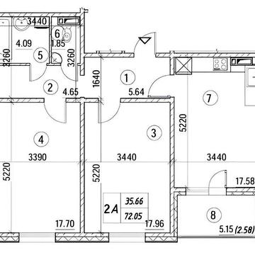 Продаж 2-кімнатної квартири  72.05м² в ЖК «Деснянський», 2 будинок