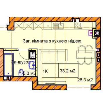 Смарт-квартира 33.2 м² | вул. Поповича | Тепла підлога | 0% Комісія