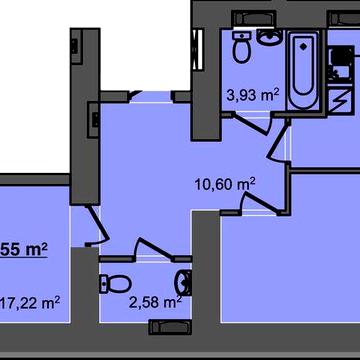 2-к квартира 64,56 м², ЖК Світанок, II кв. 2026, розтермінування ЖК СВИТАНОК