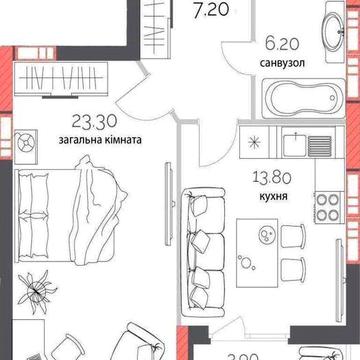 Сучасна 1-кімнатна квартира в новобудові Полтави — переуступка!