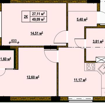 2ох кімнатна квартира з балконом, Троєщина, Деснянський район ЖК Family life