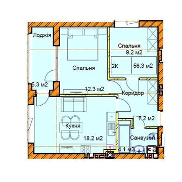 2к Квартира 56.3м² | Кухня-вітальня 18м² | Поповича 37 | Без комісії ЖК Поповича