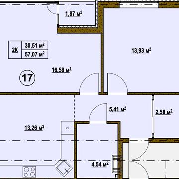 2К Квартира без ремонту в закритому комплексі з Газом З Власним Озером