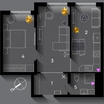 Сонячна двокімнатна квартира   біля самого центру