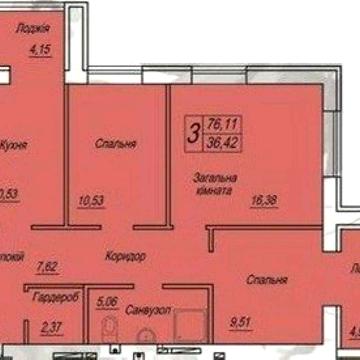 3-кімнатна, Новобудова ЖК Домашній 2