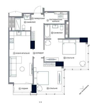 Видова двокімнатна квартира в ЖК А136 Highlight Tower площа 79,5м2 ЖК А 136