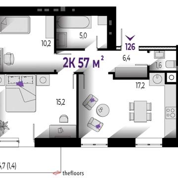 Продається двокімнатна квартира з якісним наповненням