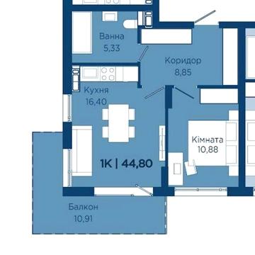 1-кімнатна квартира в Івано-Франківську від забудовника