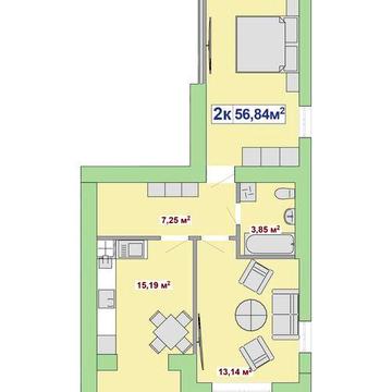 Двокімнатна квартира за ціною 1кімнатної