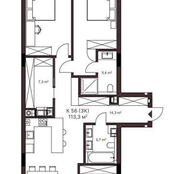 Продаж 3-кімнатної квартири 113,3 м² у ЖК Avant Park з терасою ЖК Avant Park