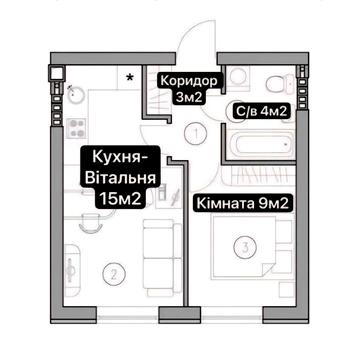 Квартира з Ремонтом , 2-гий  поверх з Гарним  Видом у двір ЖК Комфортне Містечко