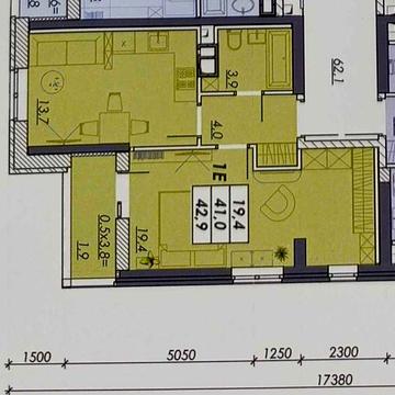 2х ком- евро-двушка три окна 42,90м.кв. рассрочка до 48 мес. ЖК Реал парк