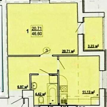 ЖК ГИДРОПАРК  продам 1-комн квартиру 46,6м2 в Новострое MV ЖК ГИДРОПАРК