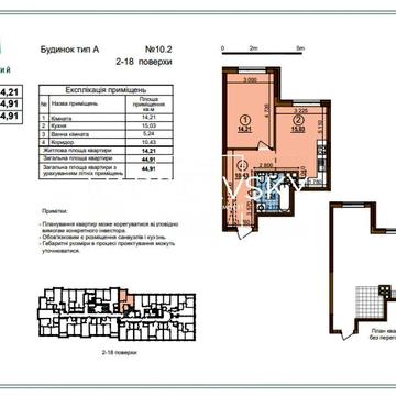 Продаж однокімнатної квартири | ЖК Варшавський - 3 | Будинок 10.1 ЖК Варшавський 3