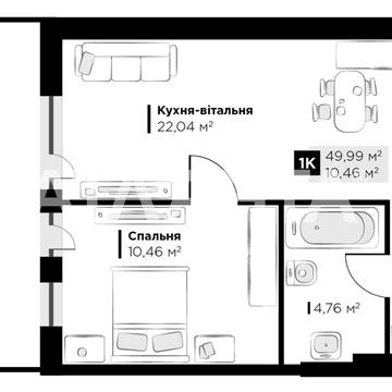 Продаж 1-кім квартири в ЖК Perfect Life з ПАТІО вул. Галицька ЖК Perfect Life