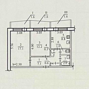 Продам 2 ком. квартиру на ж/м Победа 5 Бульвар Славы