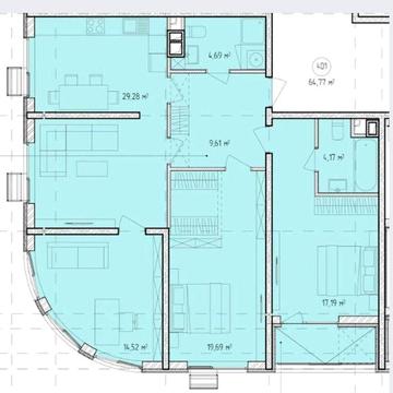 3-комнатная в ЖК Модерн/105 метров/Редкая планировка ЖК Модерн