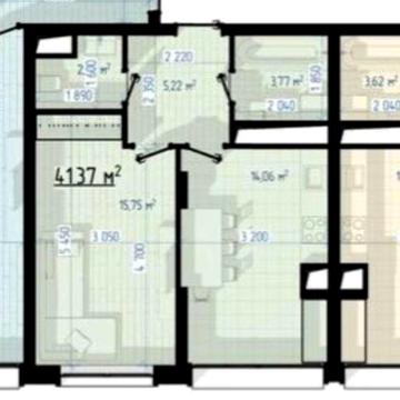 Продаж однокімнатної квартири площею 41м2 за ціною 32800$ ЖК West Hill