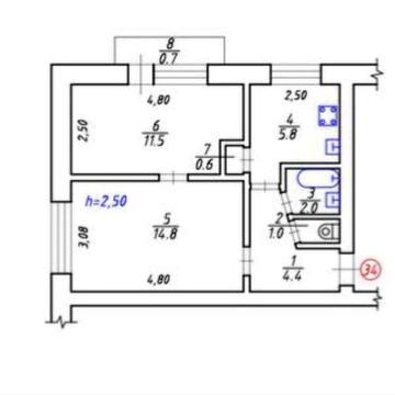 Продається 2-кімнатна квартира