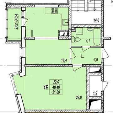 Євродвушка в ЖК Прохорівський квартал. Зданий!