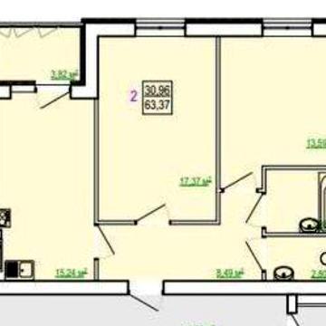 Квартира 2-комнатная ЖК Сказка-Лучшая планировка и цена 63м2