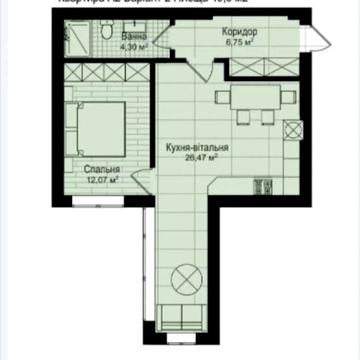 1 кімн в зданій новобудові по Корольова