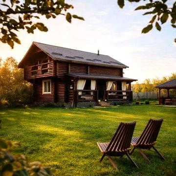 "Хата Бартата". Будинок-зруб біля лісу поруч Львова | 91 м² | 6.7 сотк