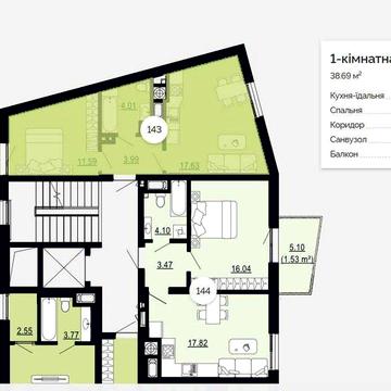 Продаж 1-кім квартири в ЖК Viking Hills, перша черга! ЖК Viking hills