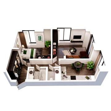 2к квартира, будинок введено до експлуатації, 57,7 м.кв. ЖК Добре Місто